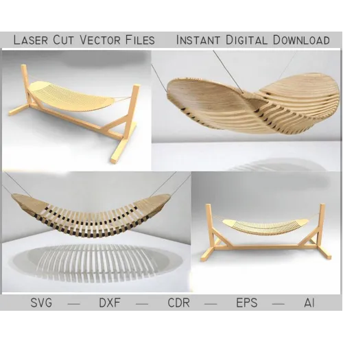  Parametrinen riippumatto laserleikattu vektoritiedosto