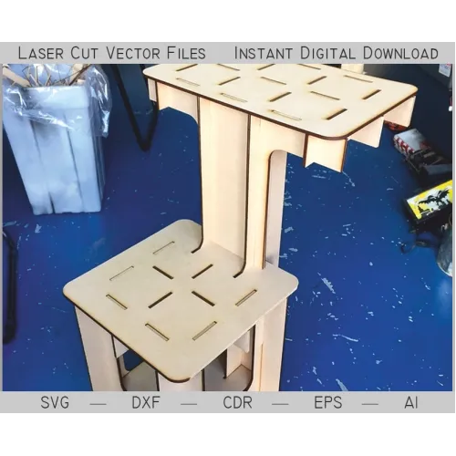  Parametrisk bordstol — Laserskåret vektorfil