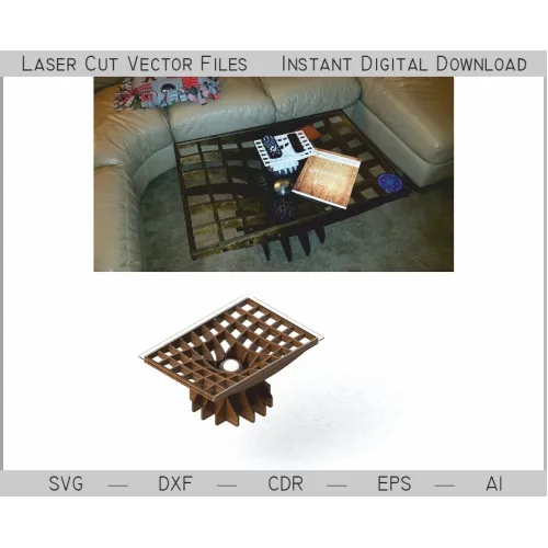  Parametrisk sofabord - laserskåret vektorskabelon
