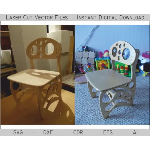  Børnestol laserskåret vektor skabelon - SVG DXF AI EPS CDR