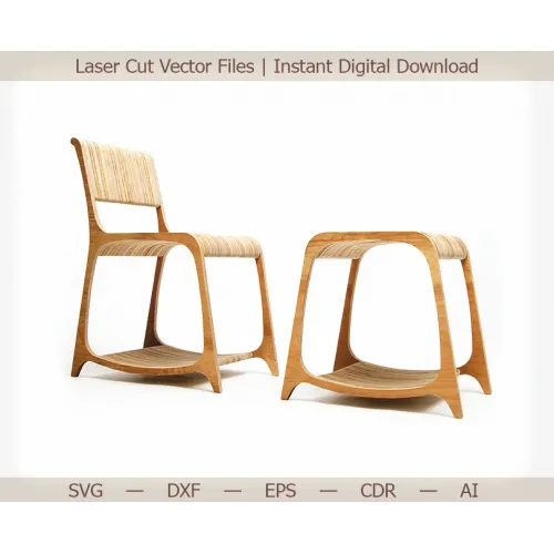  Stol & skammel laserskårne vektorfiler — øjeblikkelig digital download