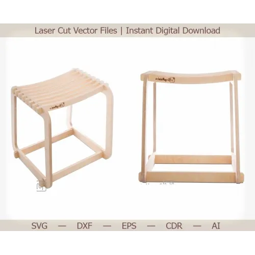  Buet lamelstol laserskåret vektorfil — Download øjeblikkelig SVG DXF EPS AI