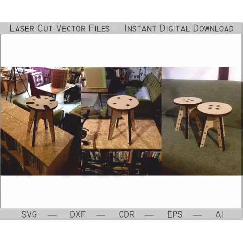  Laserskåret skammelvektorskabelon — Download øjeblikkelig SVG DXF AI