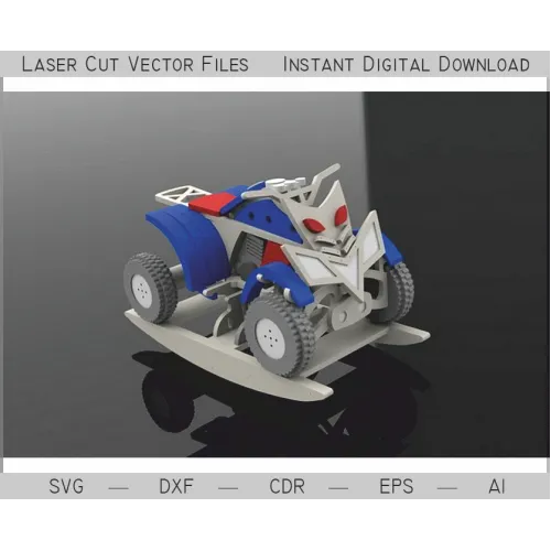  Børns gynge-ATV laserskåret vektor skabelon