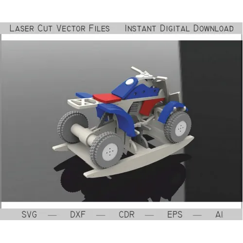  Børns gynge-ATV laserskåret vektor skabelon