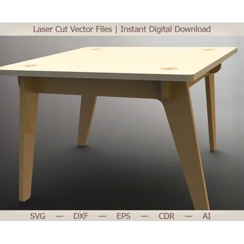  Minimalistisk firkantet bord laserskåret vektor skabelon