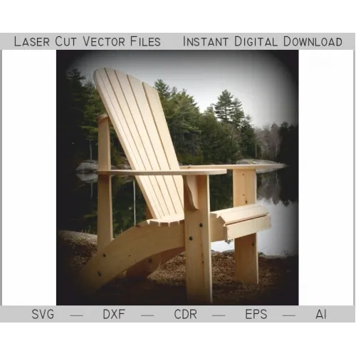  Adirondack-stol laserskåret vektorskabelon