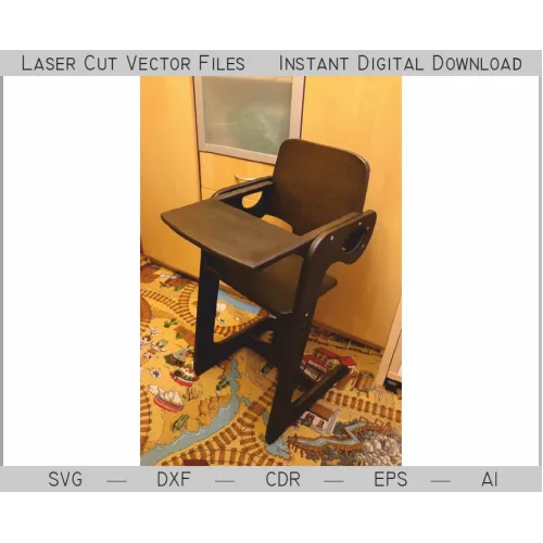 Babymadstol laserskåret vektor skabelon