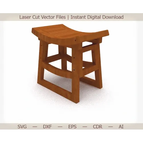  Modelo vetorial de banco de sela cortado a laser — SVG DXF EPS AI