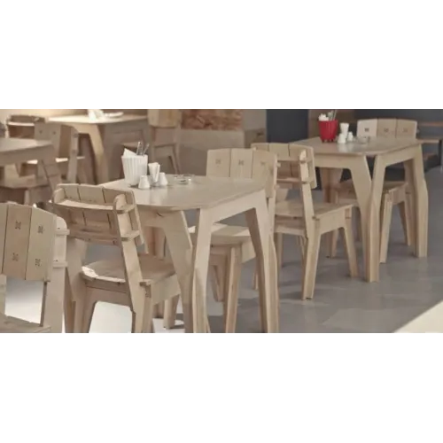  Café-barbord og -stolsæt — Laserskærende vektorskabelon (SVG DXF PDF)