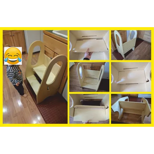 Children's Learning Tower Laser Cut Vector File — DIY Toddler Step Stool Template