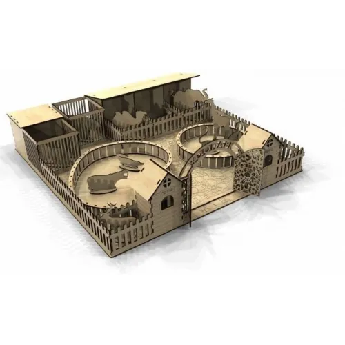  Mini Zoo Legesæt Laserskåret Fil - Vektor Skabelon til Krydsfiner