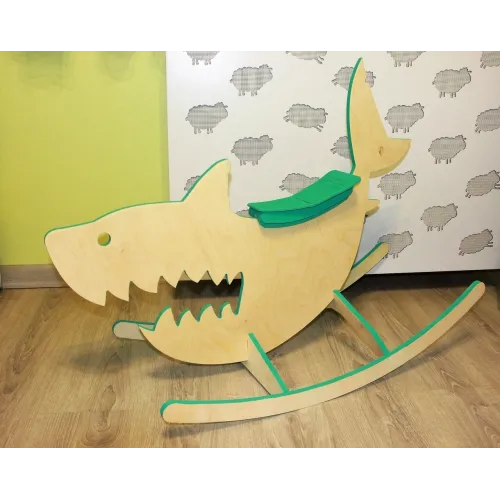  Rocking The Shark — Fichier de découpe laser pour rocker en forme de requin (SVG, DXF)
