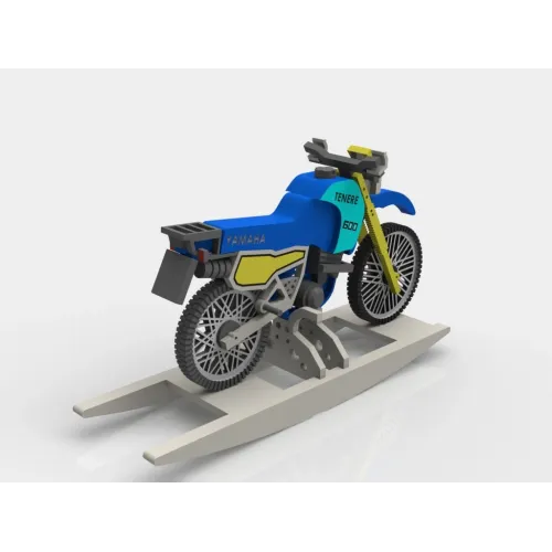  Fichier vectoriel découpé au laser d'une moto à bascule pour jouet à bascule en bois