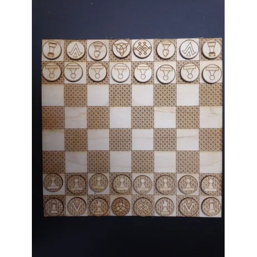  Șablon vectorial de tablă de șah tăiată cu laser și gravură geometrică