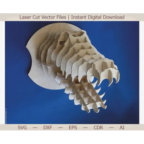  Krokodillehoved 3D laserskåret vektor skabelon