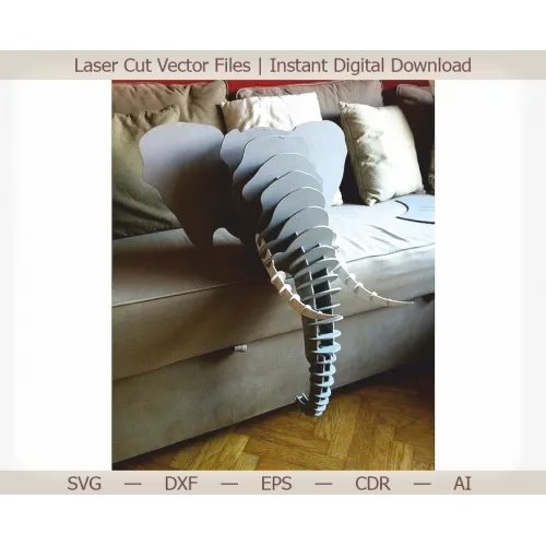  3D elefanthoved laserskåret vektor skabelon