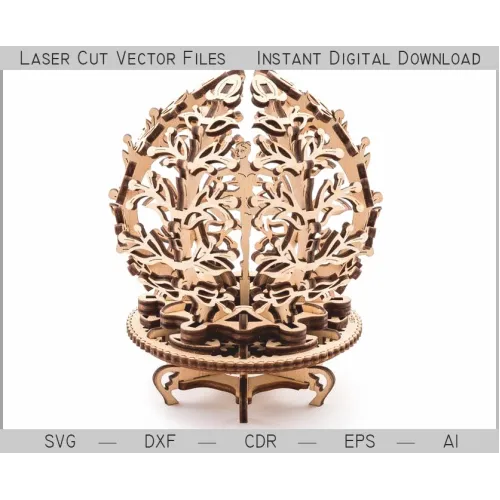  Tommelise 3D Ornamental Egg Laser Vector Fil