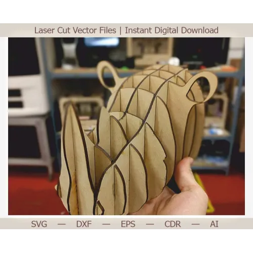  Arquivo vetorial para corte a laser da cabeça de rinoceronte para escultura 3D em camadas.