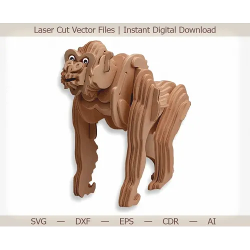  3D-gorillalaserleikattu vektoritiedosto — Pikalataus