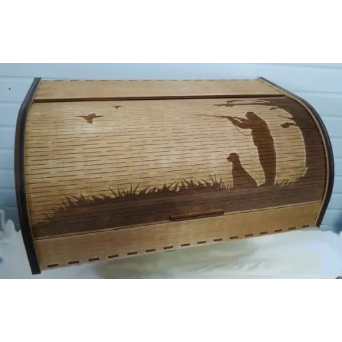  Tambour Roll-Top brødkasse laserskærefil — Hunter & Dog Silhouette