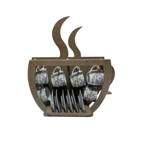  Suporte para conjunto de chá cortado a laser - Modelo vetorial