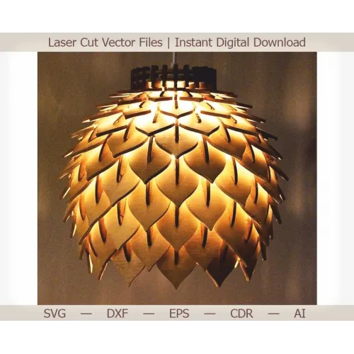  Pinecone pendellampe laserskåret vektorfil