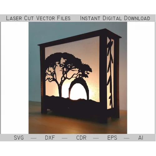  Savannah-lampe laserskåret vektorfil - SVG DXF AI for producenter
