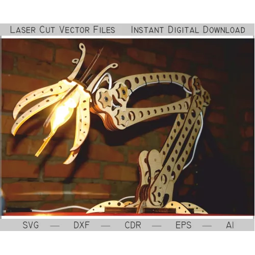  Vektorskabelon til leddelt træbordlampe til laserskæring (SVG DXF AI EPS CDR)