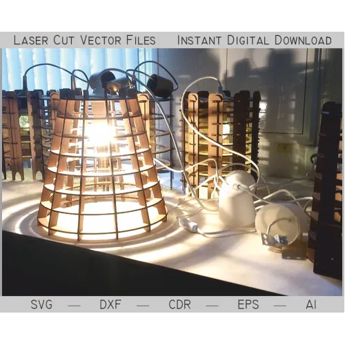  Lampekegle laserskåret vektorskabelon — SVG DXF AI EPS CDR