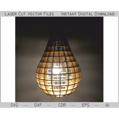 Dråbelampependel - Laserskåret vektorskabelon (SVG DXF AI)