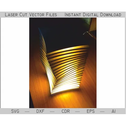  File Vektor Lampu Berpilin Geometris untuk Pemotongan Laser