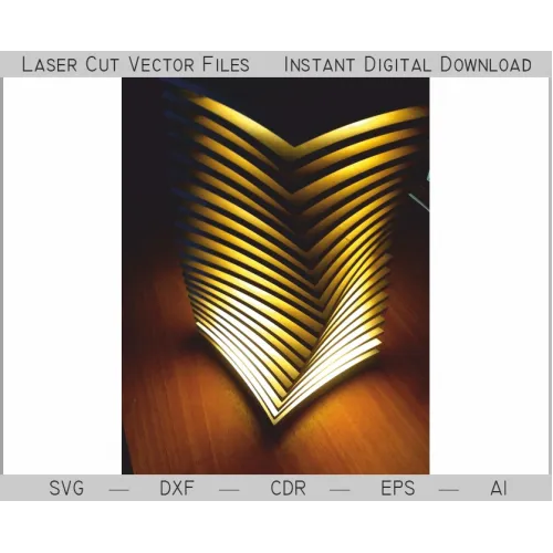  File Vektor Lampu Berpilin Geometris untuk Pemotongan Laser