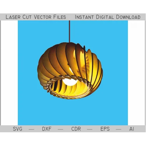  Spiral pendellampe laserskåret vektorfil