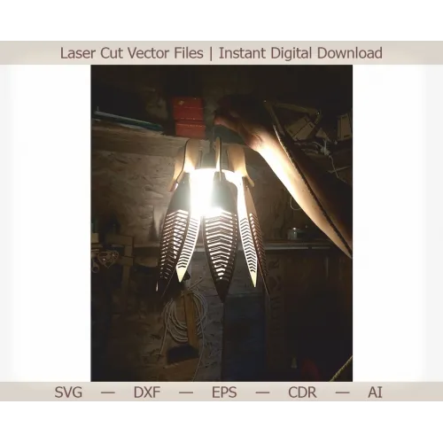  Vektorfil med blomsterbladslampe til laserskæring (SVG DXF EPS CDR AI)