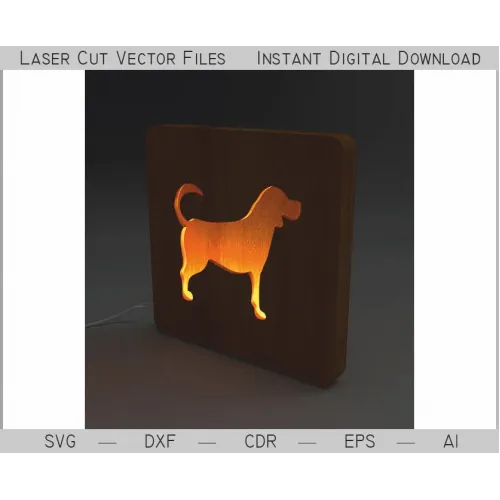  Hunde-natlampe laserskåret vektorfil — Hundesilhuet SVG