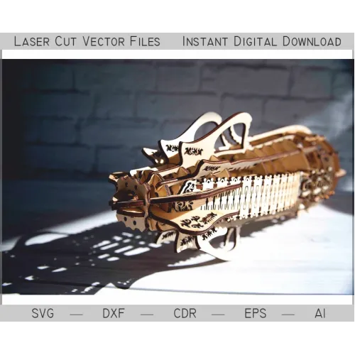  Laserskåret vektorfil - Dekorativ trælampeskabelon (SVG DXF AI)