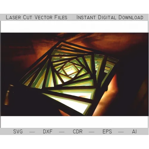  Geometrisk spirallampe - laserskåret vektorfil