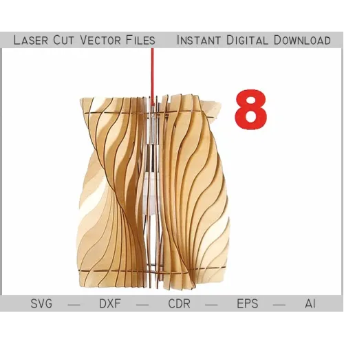  Wave-pendellampe - Laserskårne vektorfiler til øjeblikkelig download
