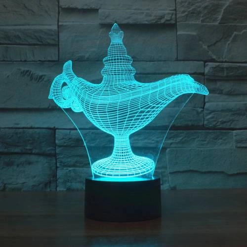  Aladdin Genie Lampe Laserskærefil - 3D Vektor Skabelon