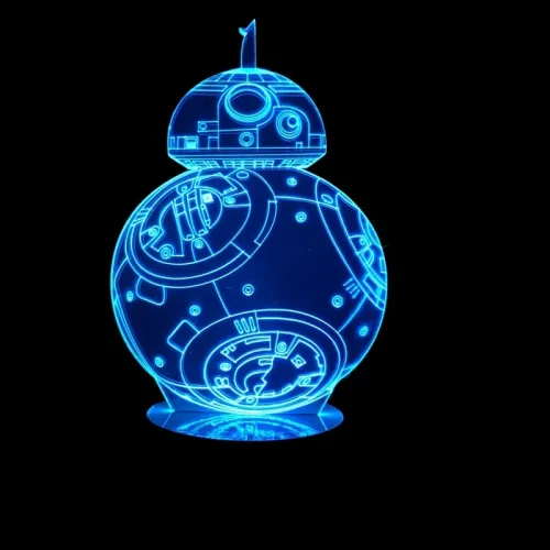  Hologram robot LED-lampe 3D — Laserskæringsvektorskabelon (SVG, DXF)