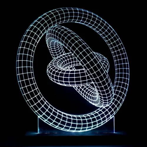  Illusionsgyroskop 3D akryl LED-skilt - vektor laserskærefil