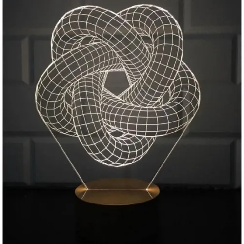 Torus Spiral Lampe 3D Laserskåret Vektorfil