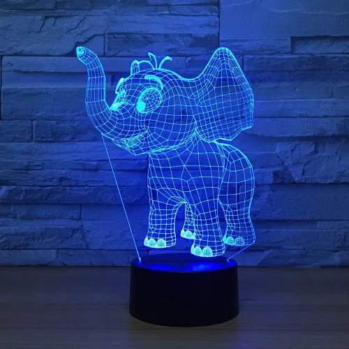 Babyelefant 3D natlampe laserskåret vektorfil