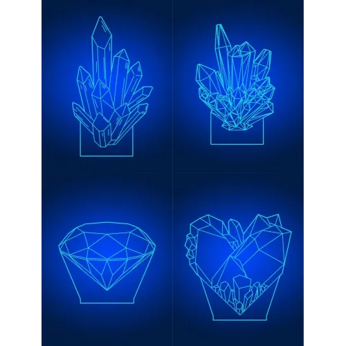  Krystal og diamant 3D akryl lampe vektor sæt