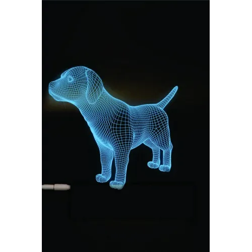  3D hund LED natlys vektorfil til laserskæring