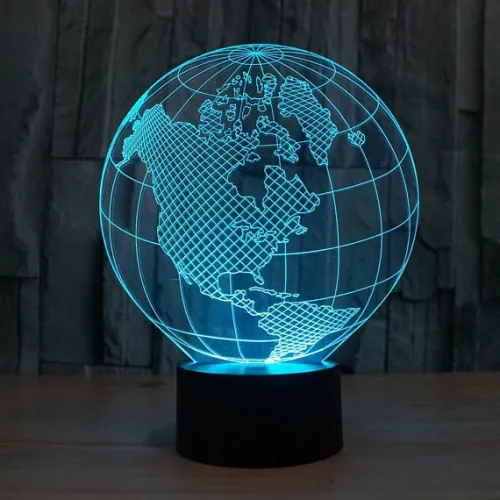  Globe 3D illusionslampe vektor til laserskæring