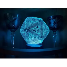 Icosahedron 3d Night Light Acrylic Optical Illusion Lamp