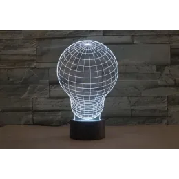 Lâmpada Noturna LED 3D com Efeito de Ilusão