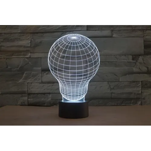  Pære 3D LED illusionslampe vektor skabelon til laserskæring
